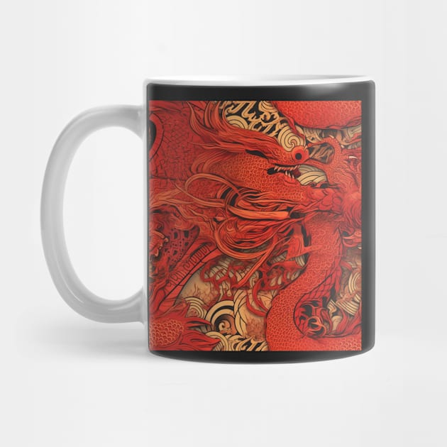 Red Dragon Pattern by PixelPusherArt